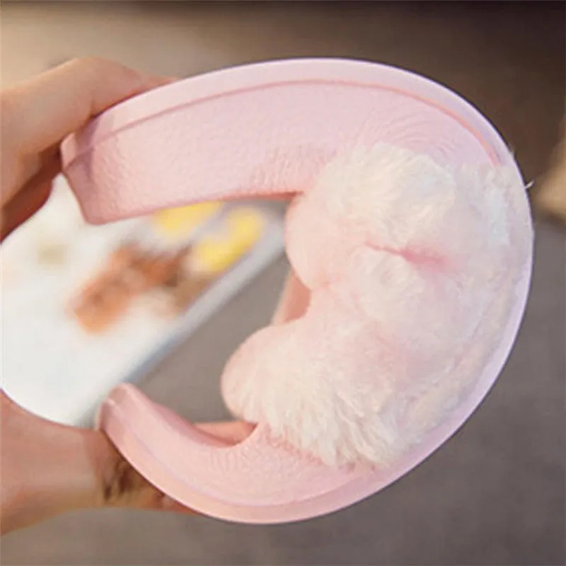 2018 New Casual Slipper Flip Flop Sandal Womens Slippers Zapatos Mujer Ladies Slip On Sliders Fluffy Faux Fur Flat Size 36~41