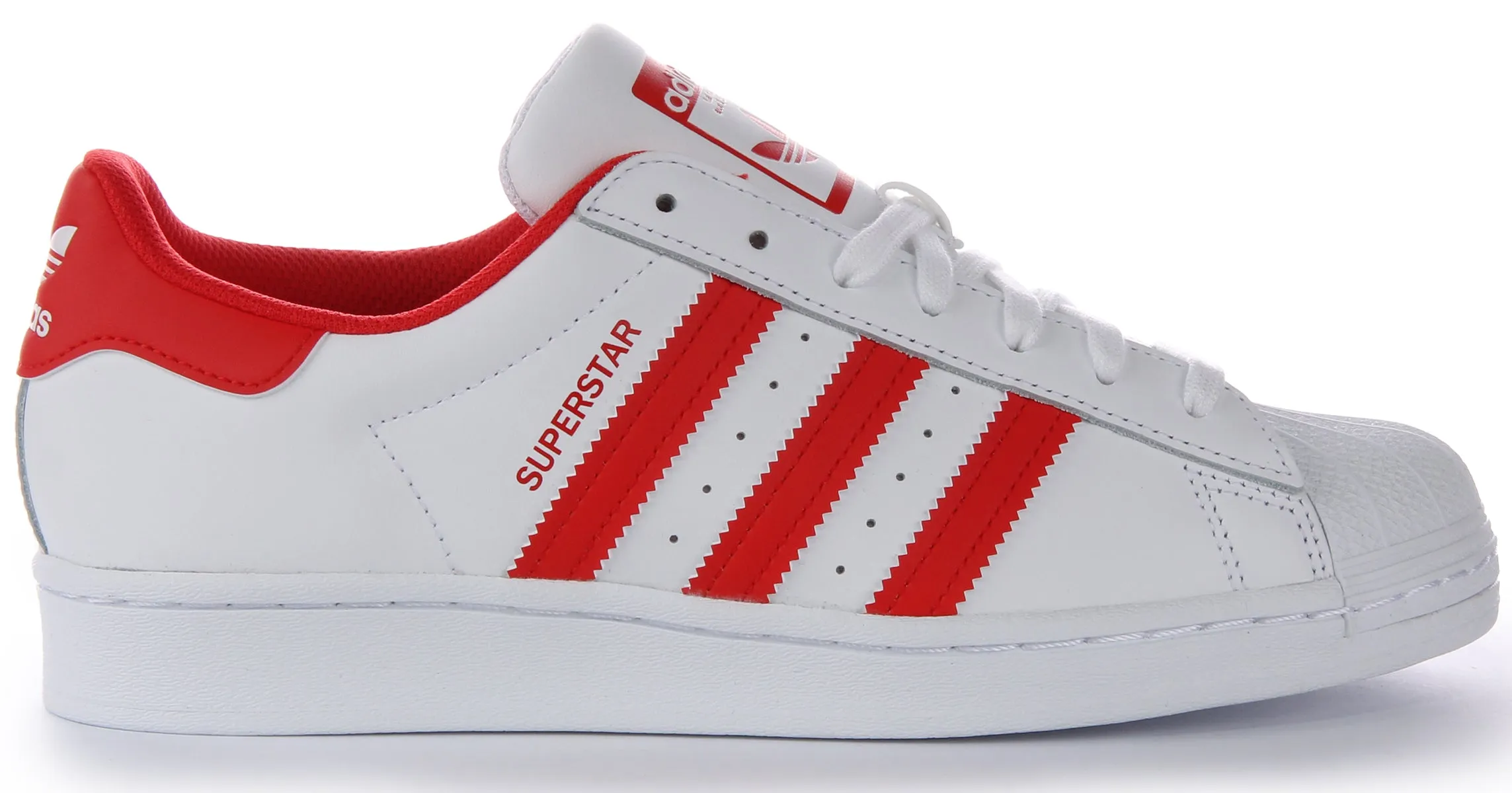 Adidas Superstar In White Red