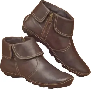 Ankle Boots for Women Brown Booties for Women Comfortable Boots for Women Flat Boot Laces Lightweight Cute Round Toe Cut Out Chunky Stacked Heel Slip on
