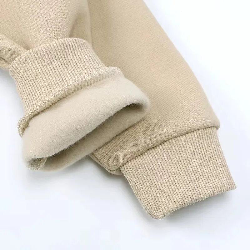 Anthony Solid Color Fleece Hoodie Set