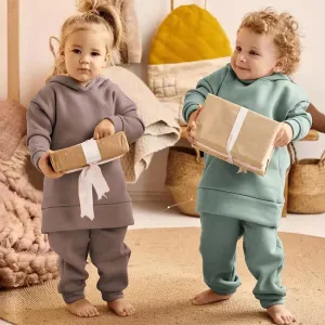 Anthony Solid Color Fleece Hoodie Set