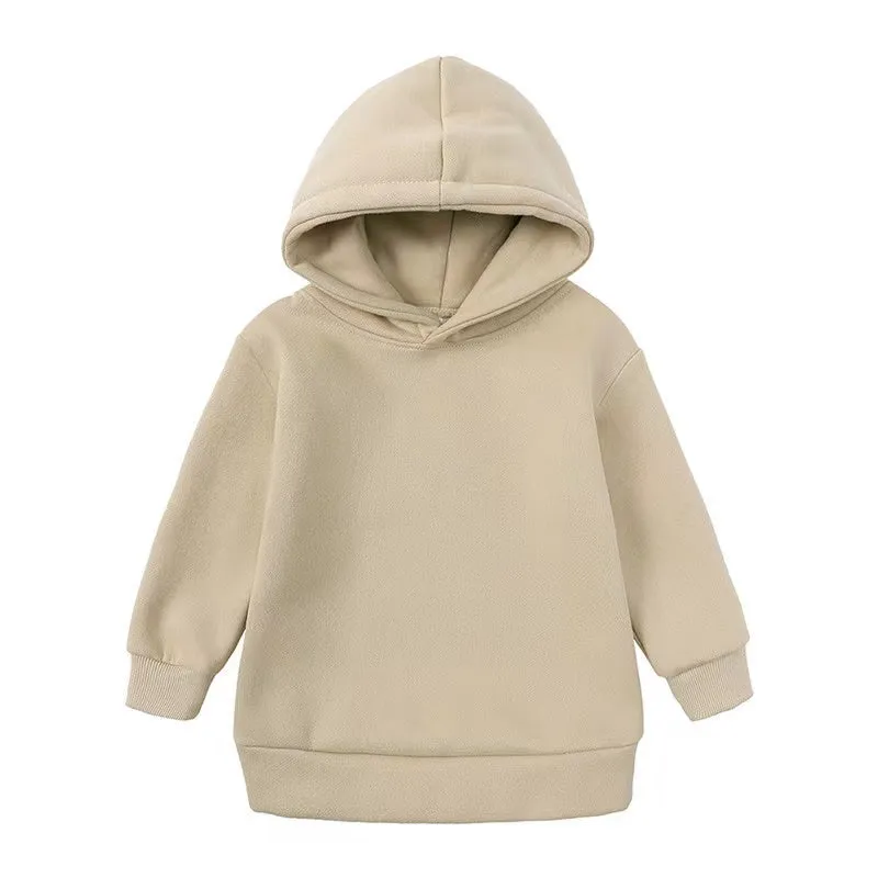 Anthony Solid Color Fleece Hoodie Set
