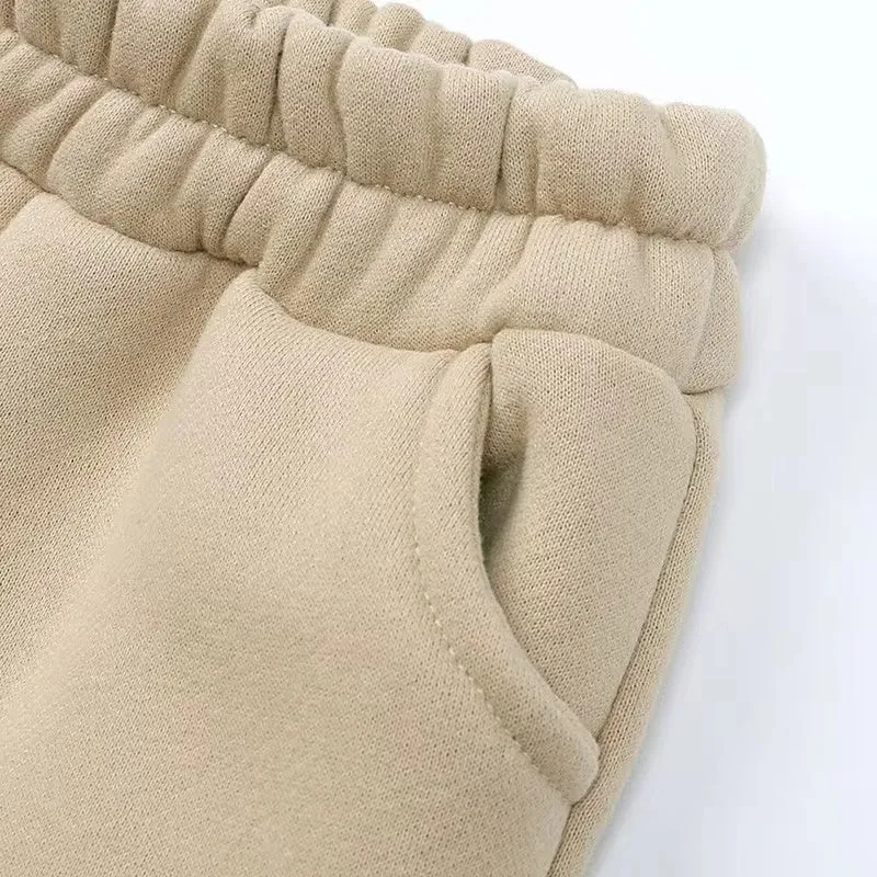 Anthony Solid Color Fleece Hoodie Set