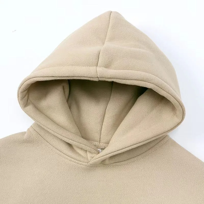Anthony Solid Color Fleece Hoodie Set