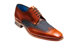Barker Jackson two-tone Derby - Cedar Calf / Blue Tweed