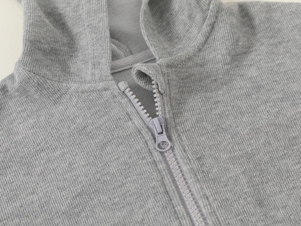 Basic Solid Color Zip-Up Hoodie