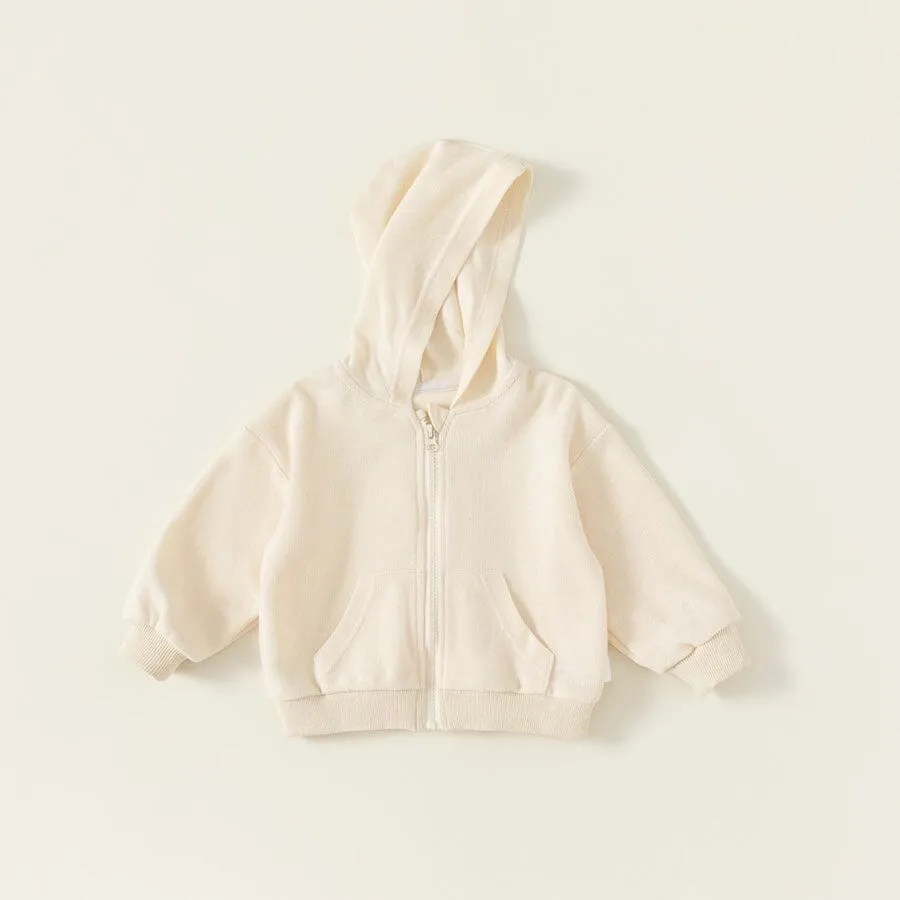 Basic Solid Color Zip-Up Hoodie