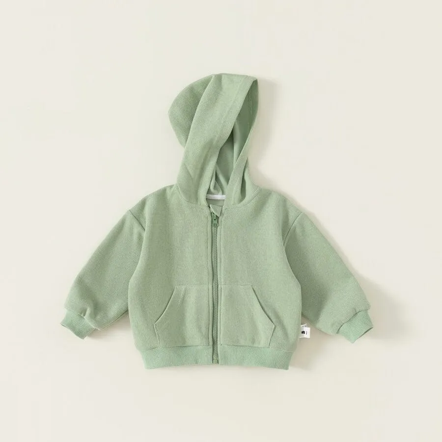 Basic Solid Color Zip-Up Hoodie