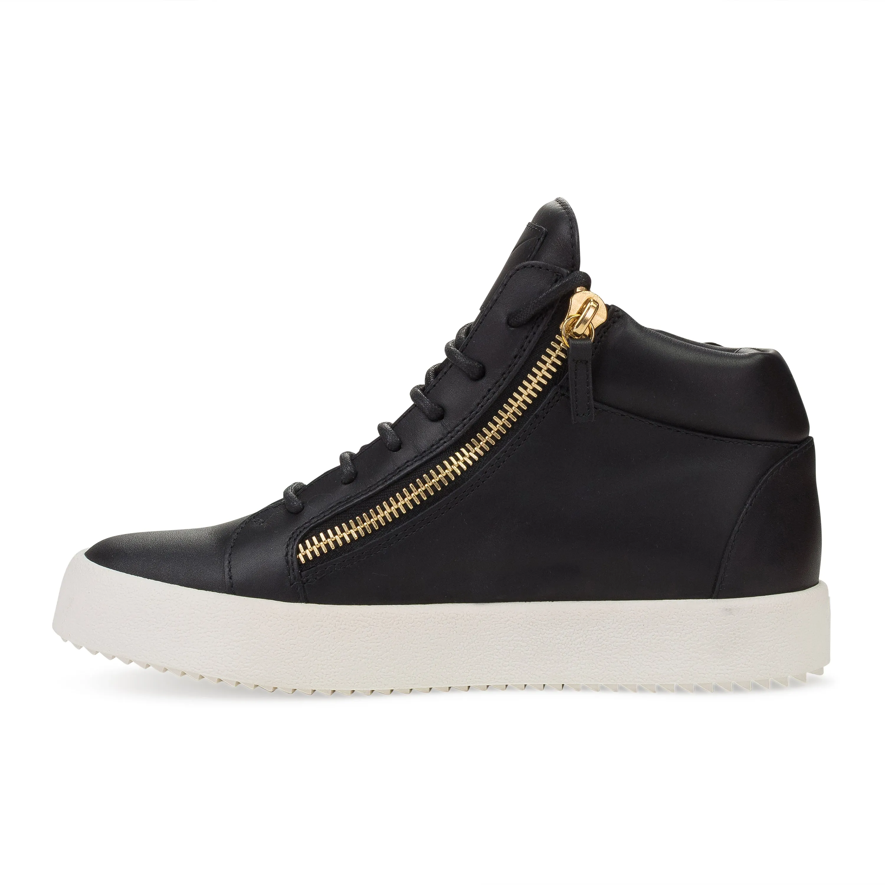 BLACK GOLDEN LEAF APPLIQUE HIGH TOP SNEAKERS