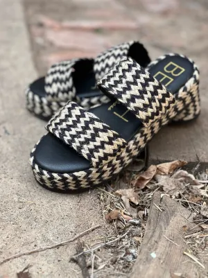 Borderline Black & Tan Platform Sandal