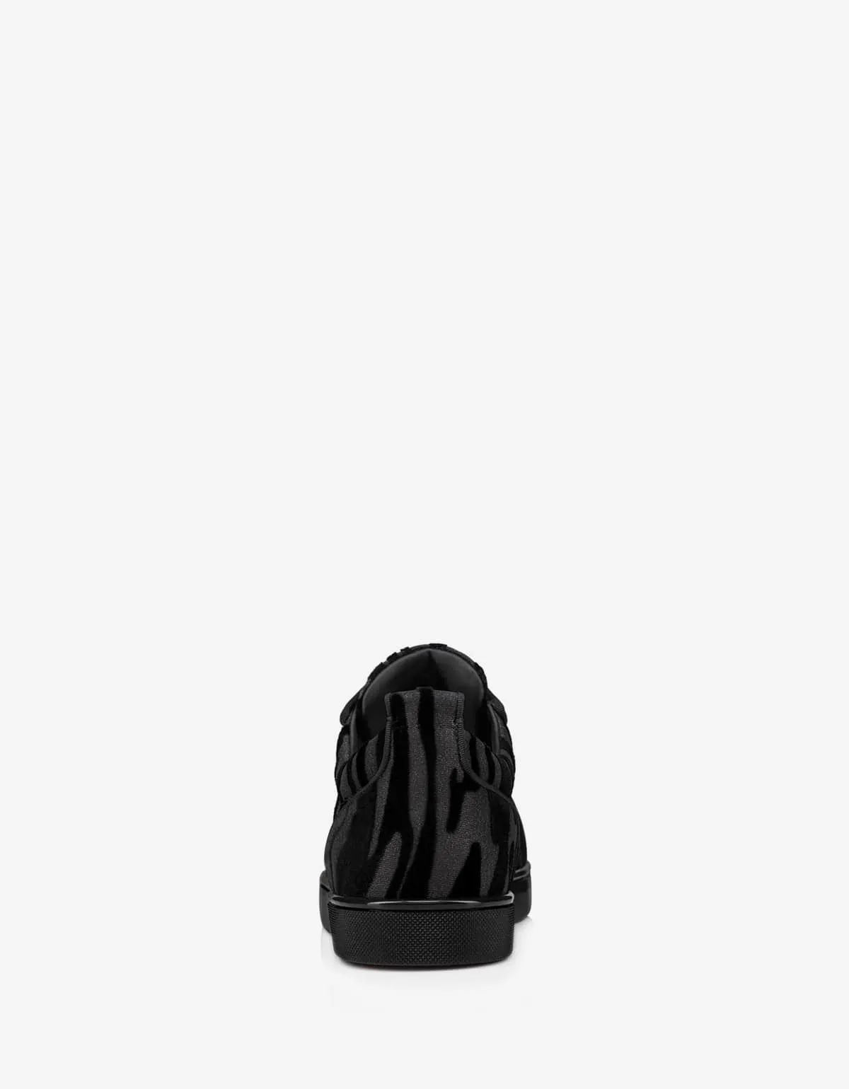 Christian Louboutin Louis Junior Black Velvet Quagga Trainers -