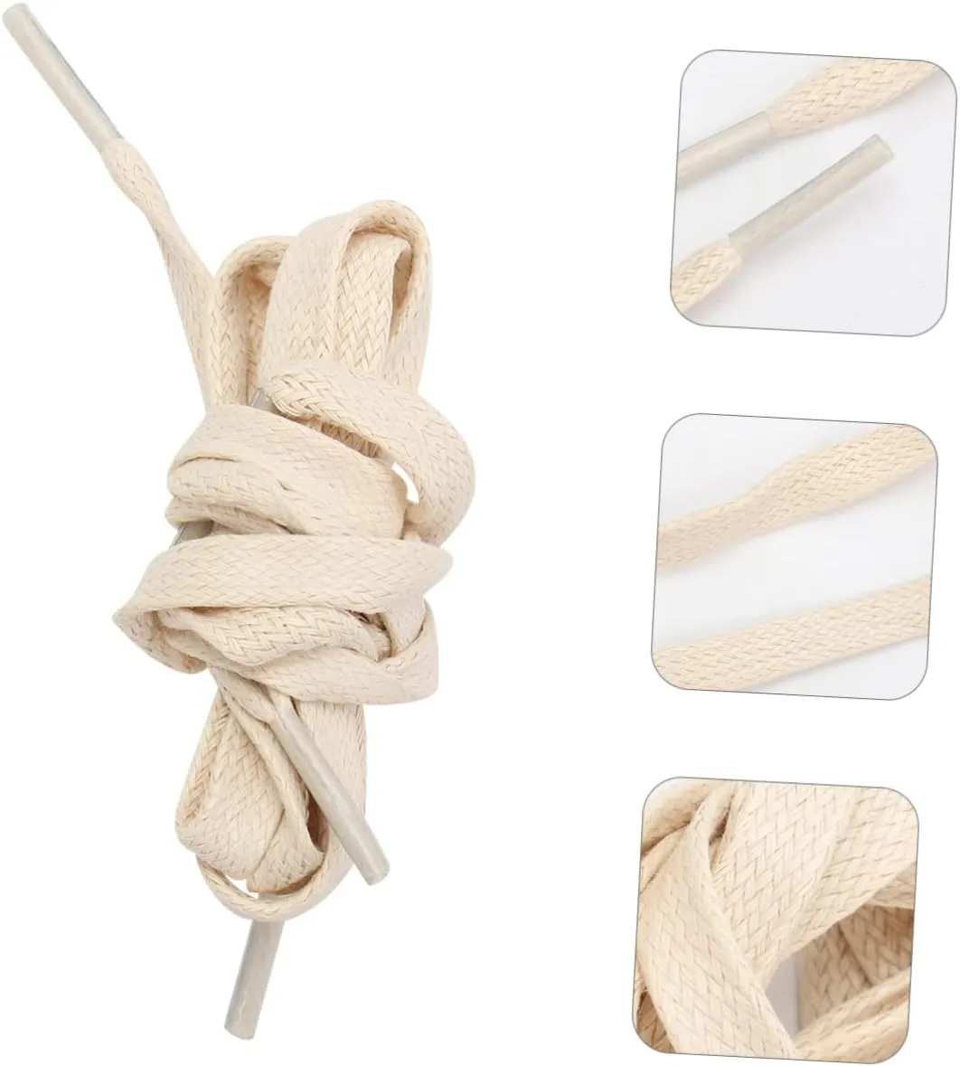 GALPADA 1 Pair Flat Waxed Shoelaces Casual Shoe Tie Cotton Shoelace Sneakers Shoelace Flat Shoelaces
