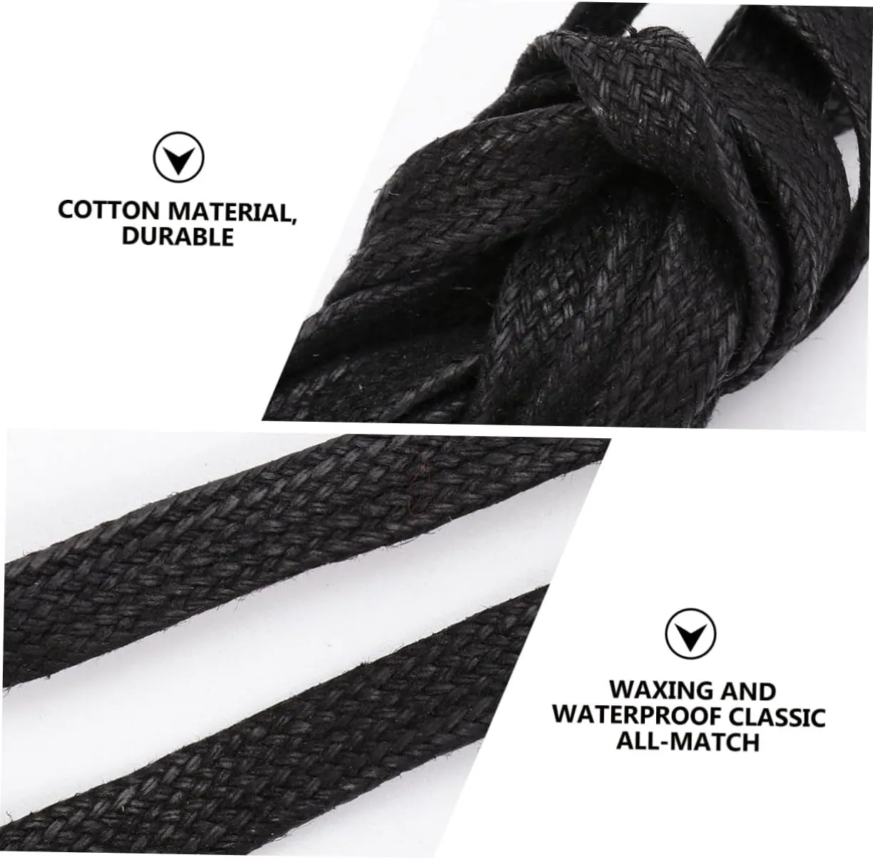 GALPADA 1 Pair Flat Waxed Shoelaces Casual Shoe Tie Cotton Shoelace Sneakers Shoelace Flat Shoelaces