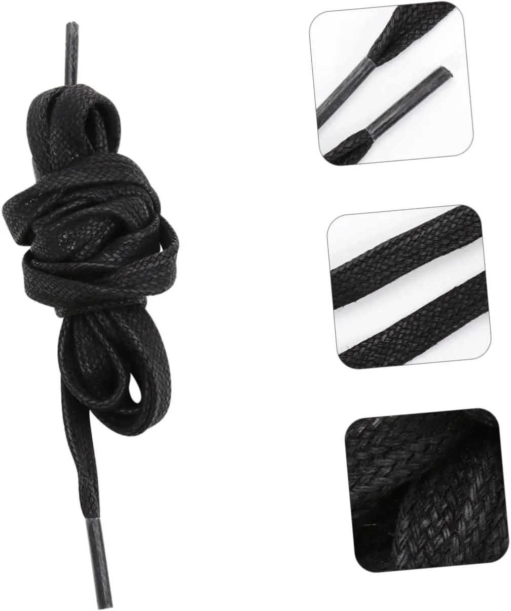 GALPADA 1 Pair Flat Waxed Shoelaces Casual Shoe Tie Cotton Shoelace Sneakers Shoelace Flat Shoelaces