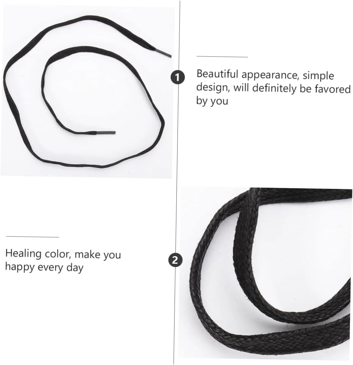 GALPADA 1 Pair Flat Waxed Shoelaces Casual Shoe Tie Cotton Shoelace Sneakers Shoelace Flat Shoelaces