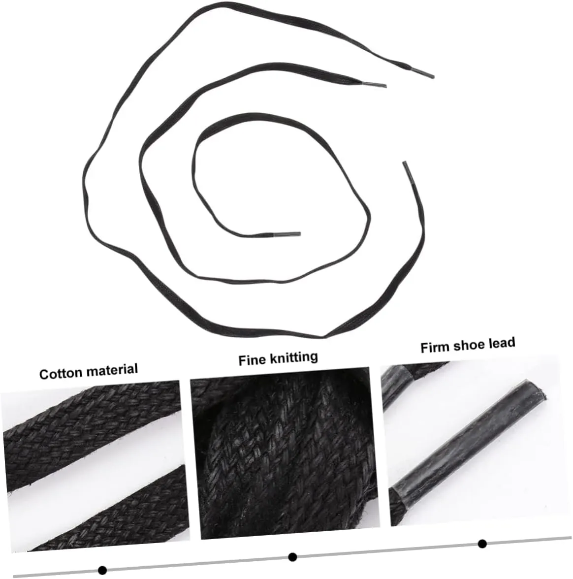 GALPADA 1 Pair Flat Waxed Shoelaces Casual Shoe Tie Cotton Shoelace Sneakers Shoelace Flat Shoelaces