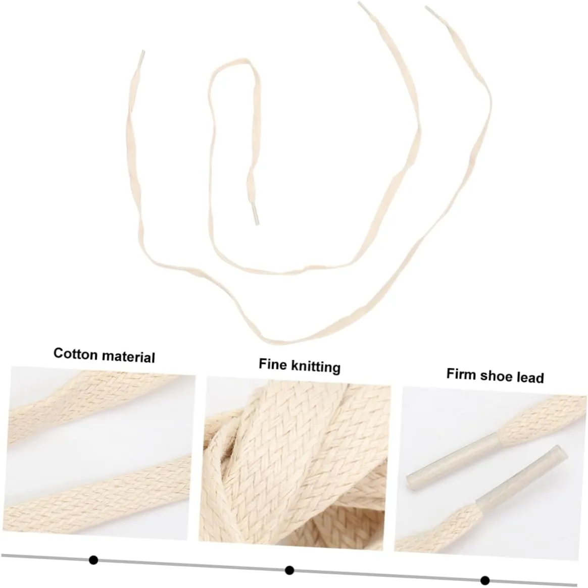 GALPADA 1 Pair Flat Waxed Shoelaces Casual Shoe Tie Cotton Shoelace Sneakers Shoelace Flat Shoelaces