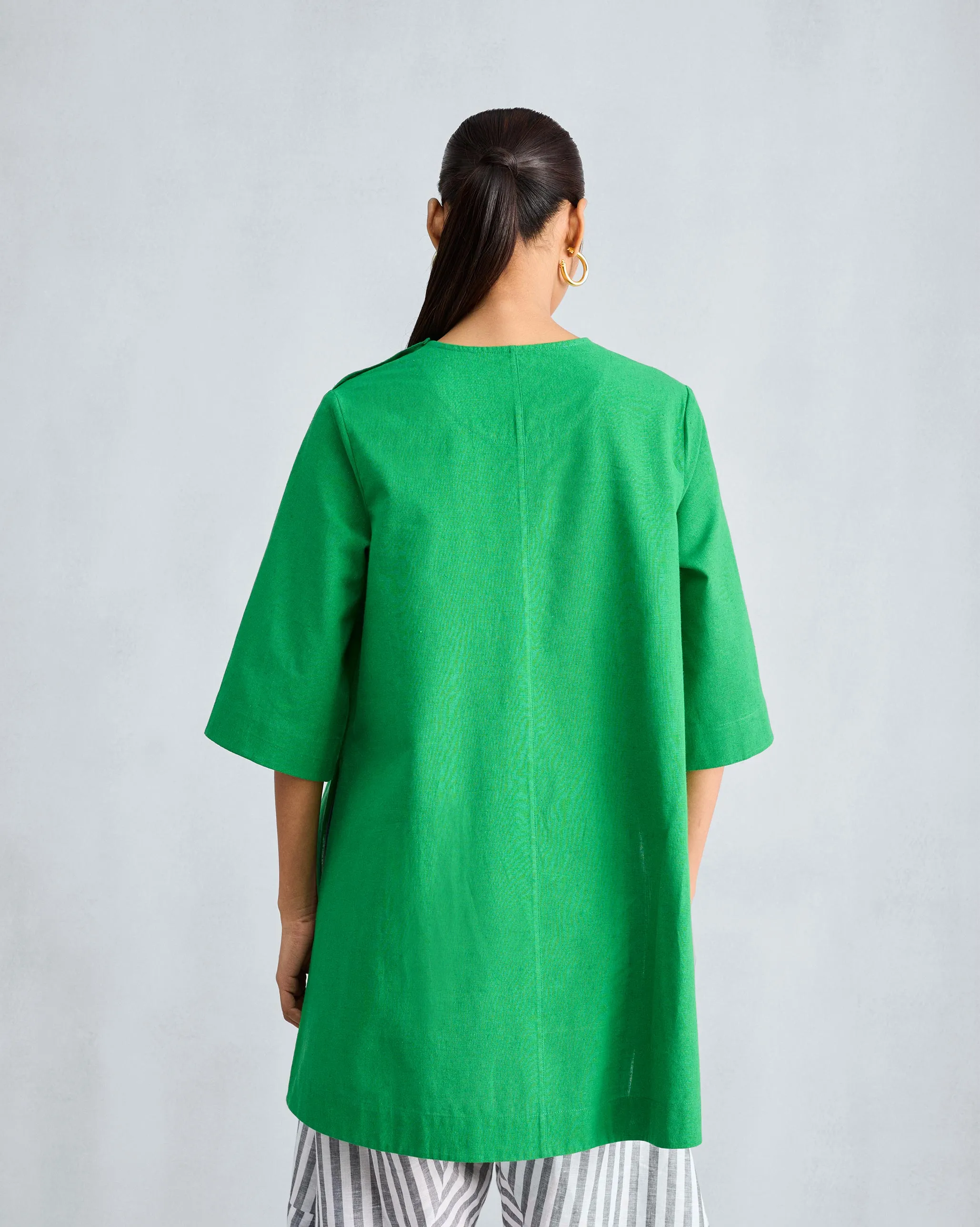 High Slit Top - Green