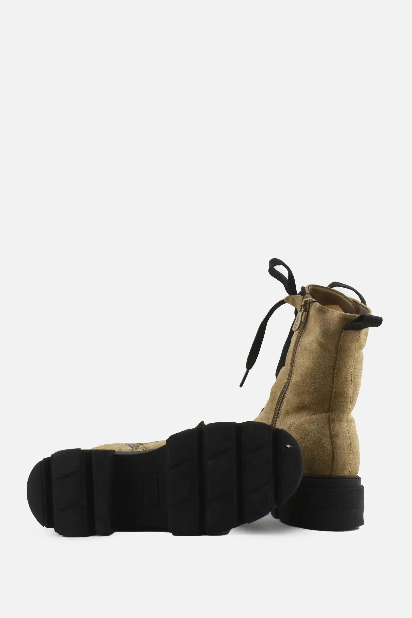 I love DeeZee Zipper Laces Combat Ankle Boots | Suede
