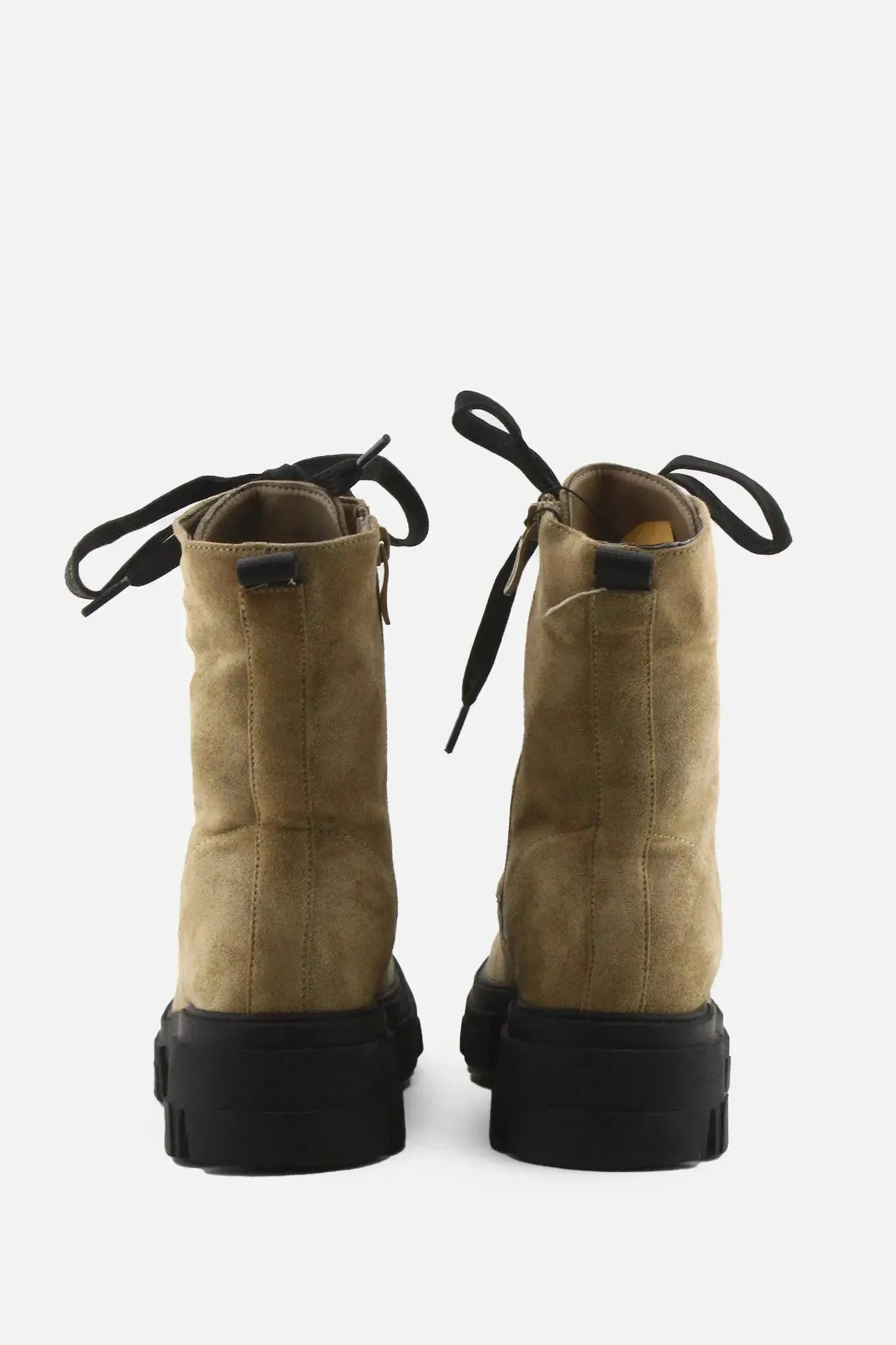 I love DeeZee Zipper Laces Combat Ankle Boots | Suede