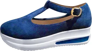 Ladmiple Sandals Women Dressy Summer 2023 Comfortable Slip On Platform Sandal Causal Travel Ankle Buckle Flip Flop Shoes