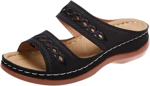 Ladmiple Sandals Women Summer Fashion Hollow-Out Flip Flops Arch Support Slippers Comfy Roman Open Toe Orthopedic Sandal