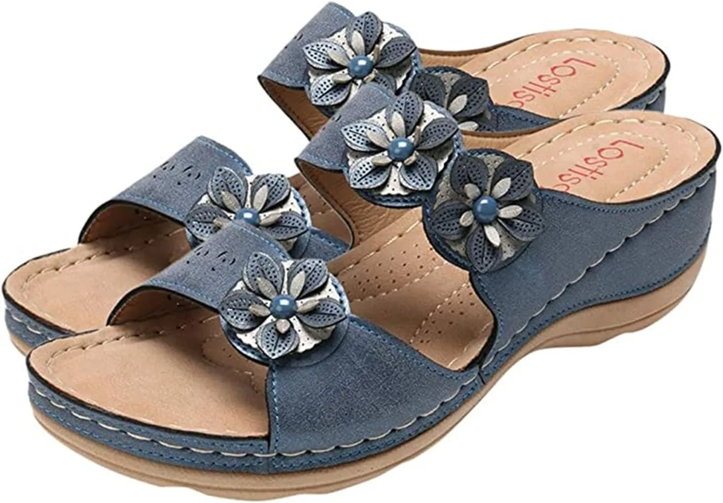 Ladmiple Summer Sandals for Women 2023 Dressy Wedge Orthopedic Flip Flops Sandals Slip On Open Toe Wedges Casual Shoes