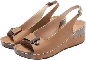 Ladmiple Summer Sandals for Women 2023 Fashion Floral Platform Ankle Strap Wedge Sandals Open Toe Comfy High Heel Shoes