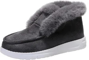 Lausiuoe Winter Boots For Women Fashion Snow Boots With Warm Fur Lining Casual Comfortable Non Slip Fuzzy Ankle Booties