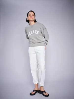 Mosmosh Aymen Melo White Boyfriend Cut Jeans