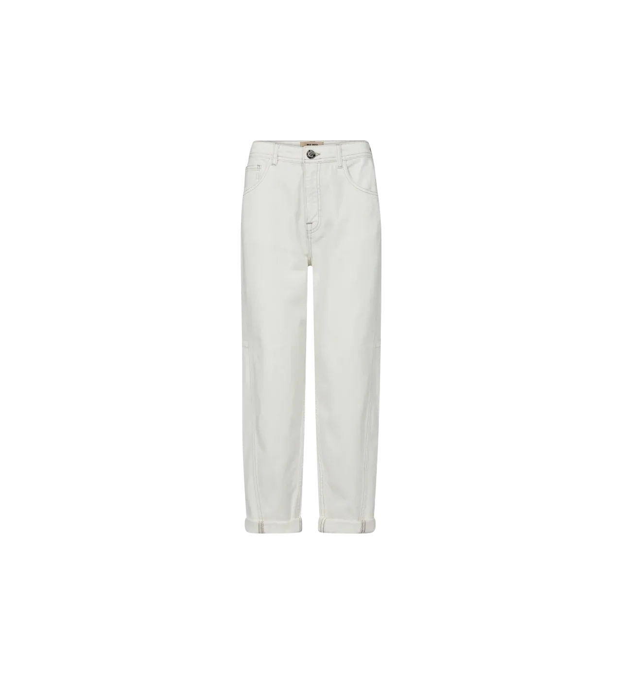 Mosmosh Aymen Melo White Boyfriend Cut Jeans