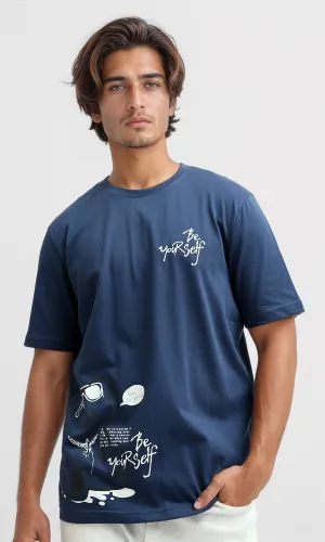 O182391 Printed "Be Yourself" Short Sleeves Cotton Tee