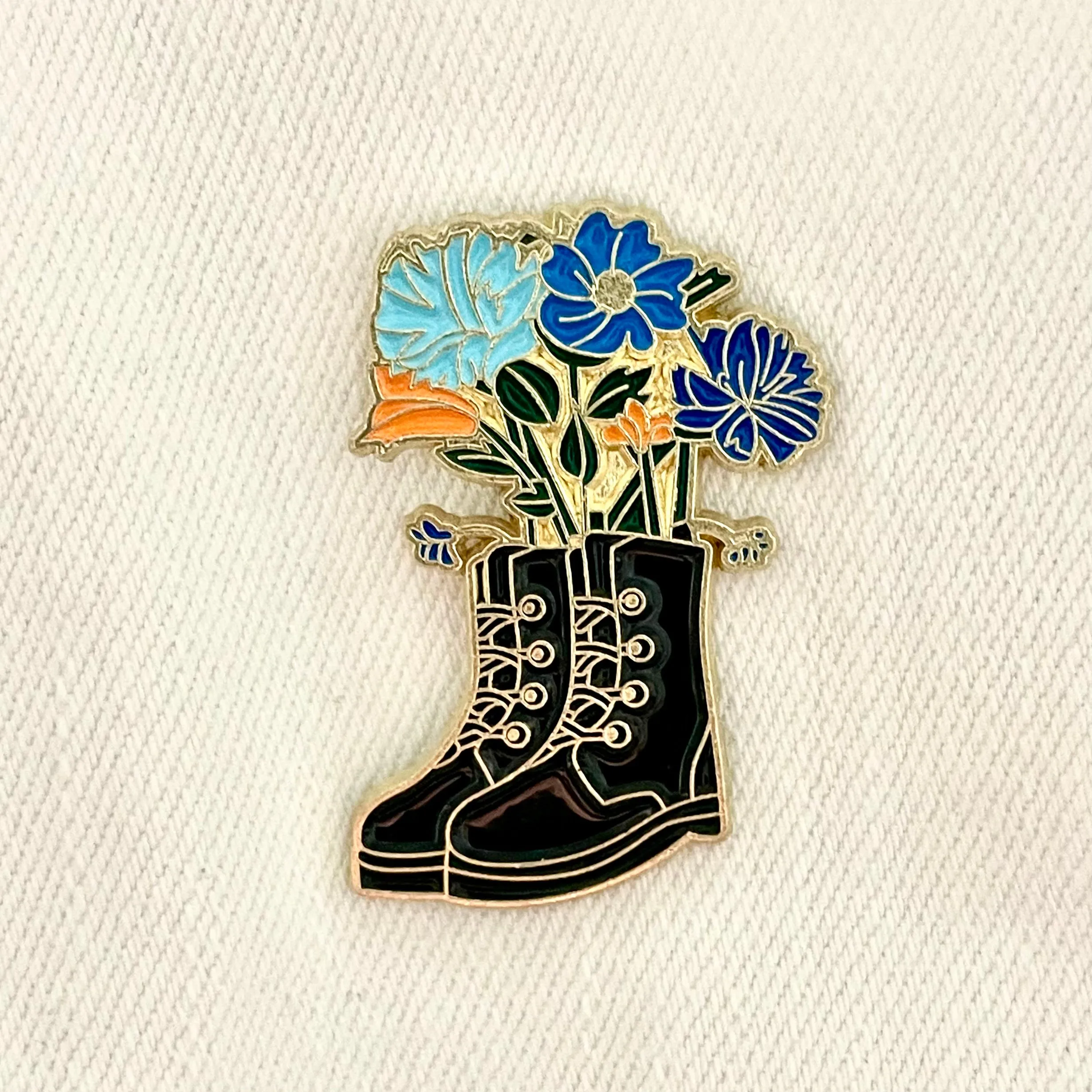 Pin: Combat Boots with Flowers