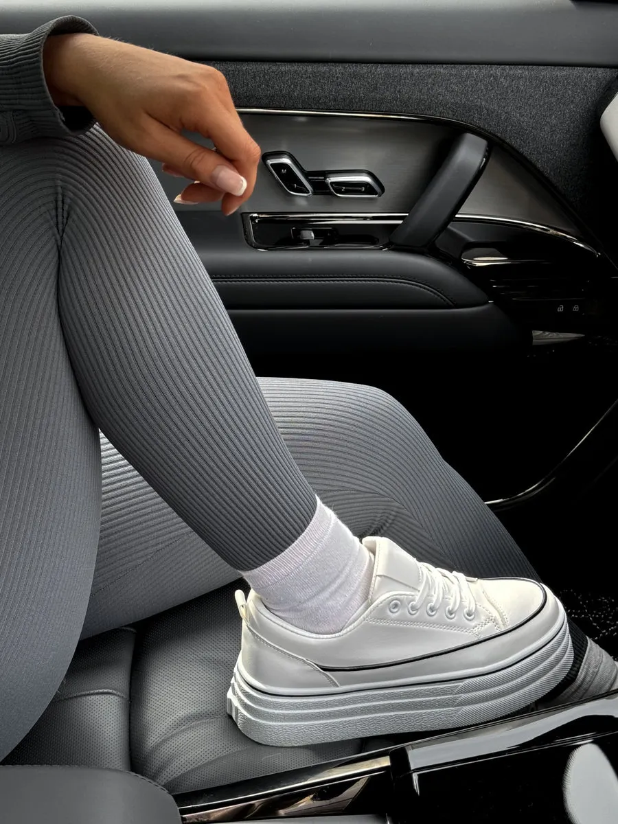 Platform Wedge Lace Up Trainers