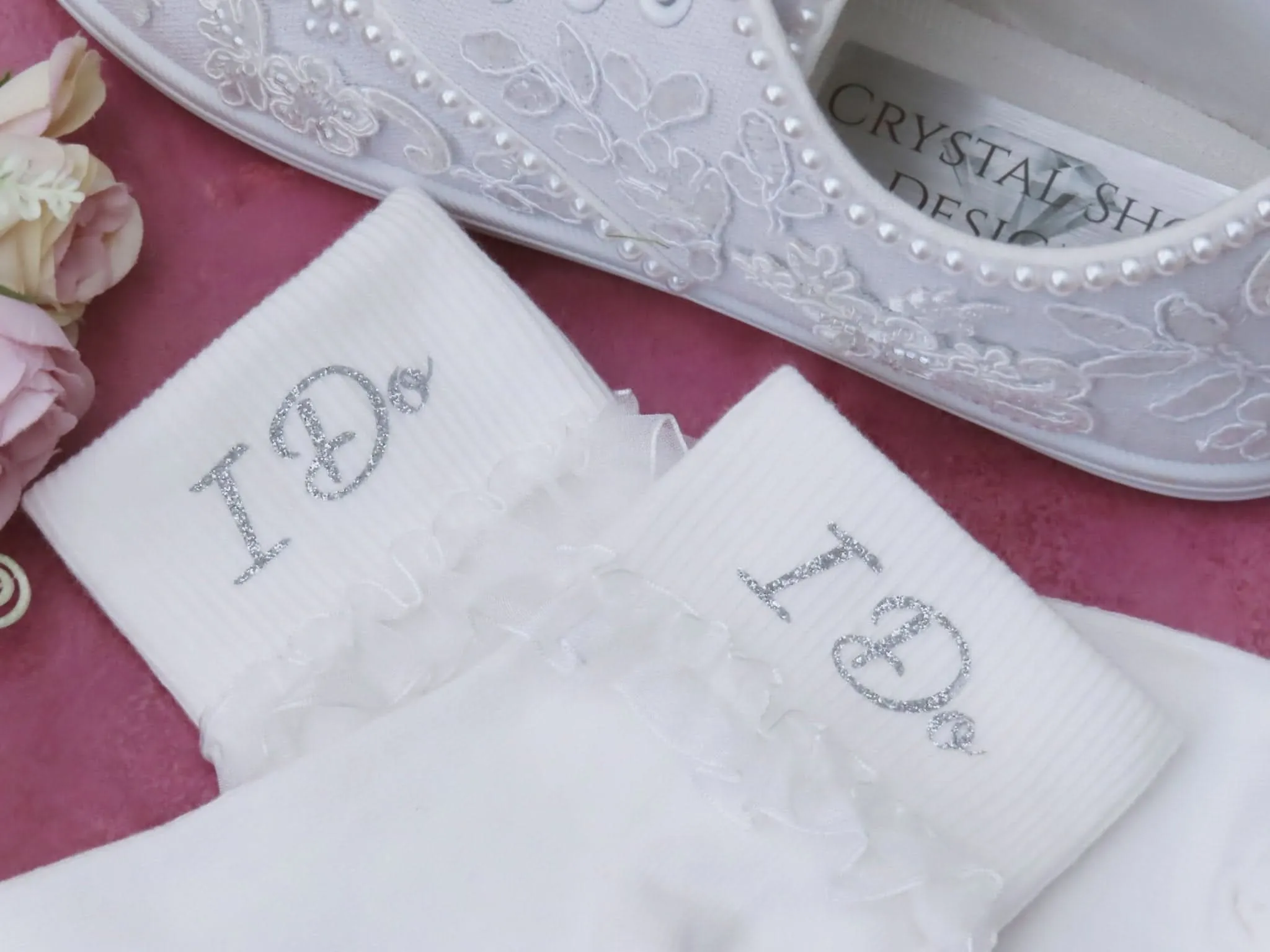 "I Do" Wedding Socks For Bride.