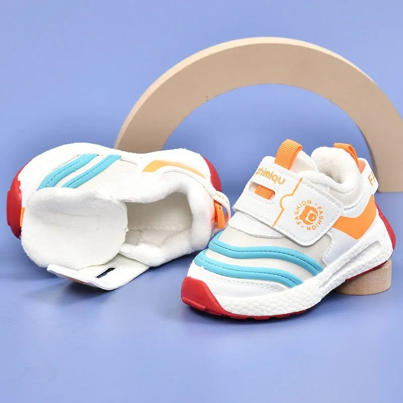Rainbow Bear Winter Plush First Walker Sneakers