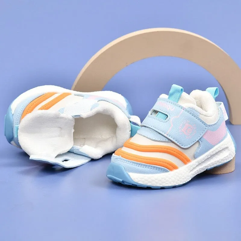 Rainbow Bear Winter Plush First Walker Sneakers