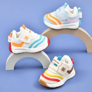 Rainbow Bear Winter Plush First Walker Sneakers
