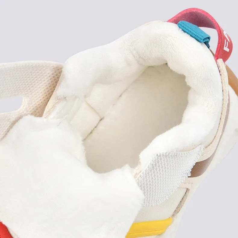 Rainbow Bear Winter Plush First Walker Sneakers