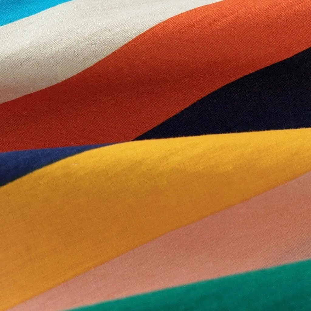 Rainbow Bow Striped Slip Dress