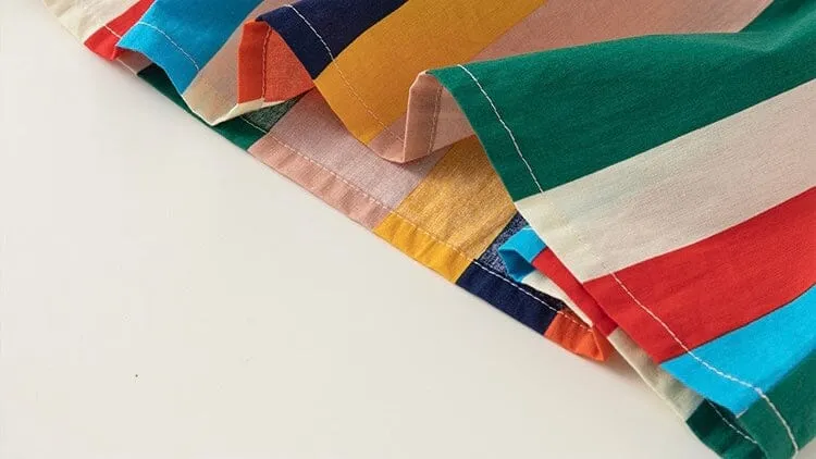 Rainbow Bow Striped Slip Dress
