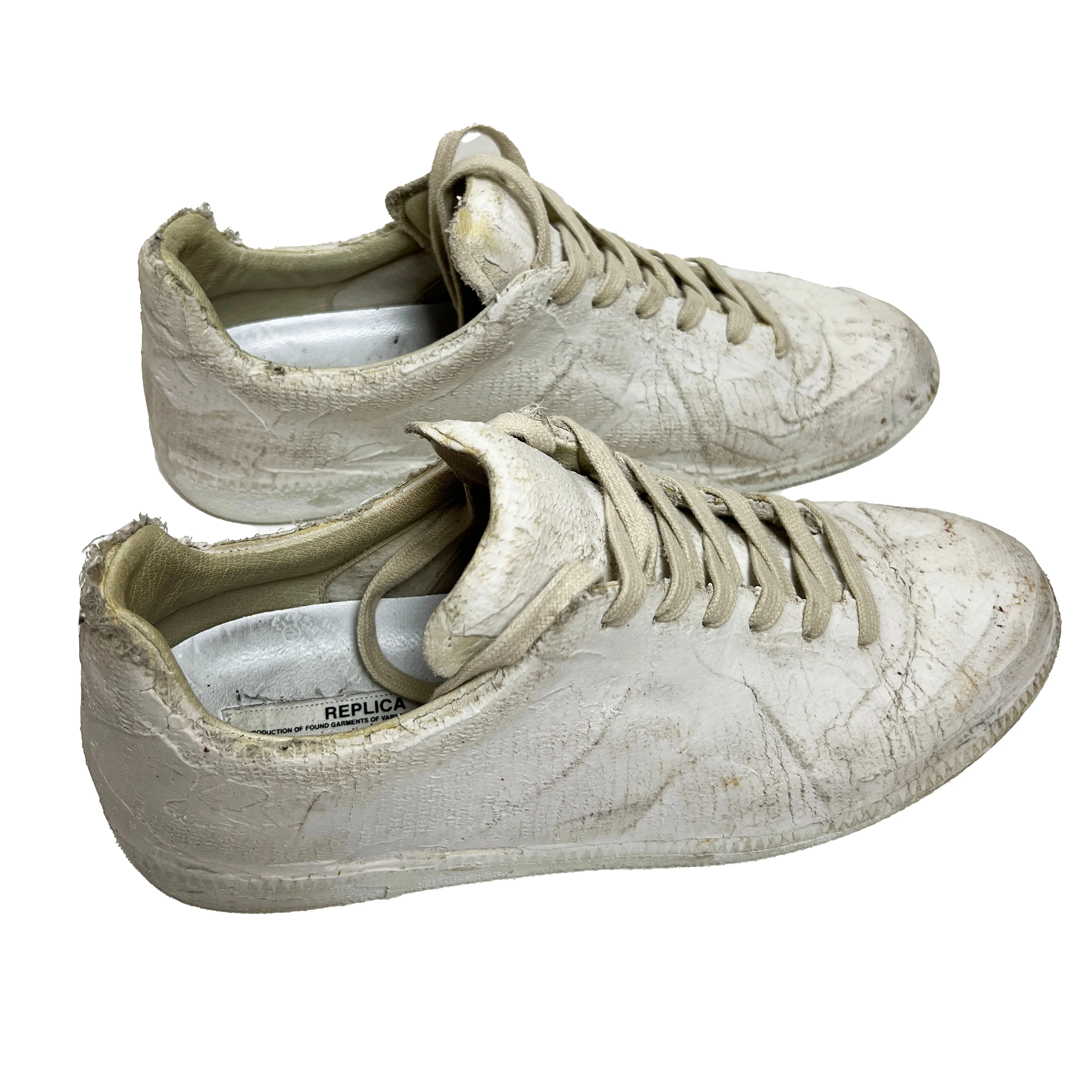 Replica Paint Plaster Covered Leather Sneaker