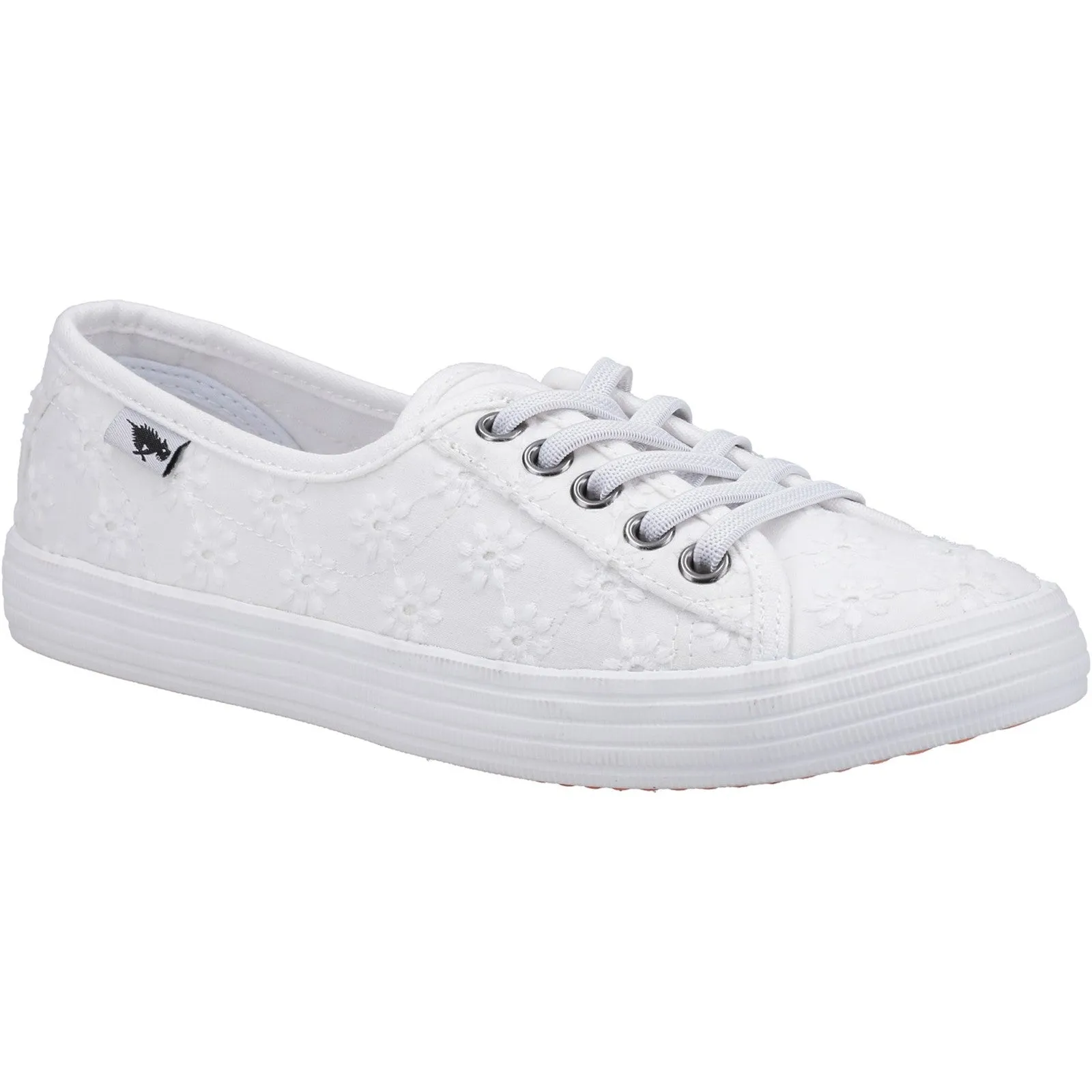 Rocket Dog Chow White Fortune Eyelet Trainers