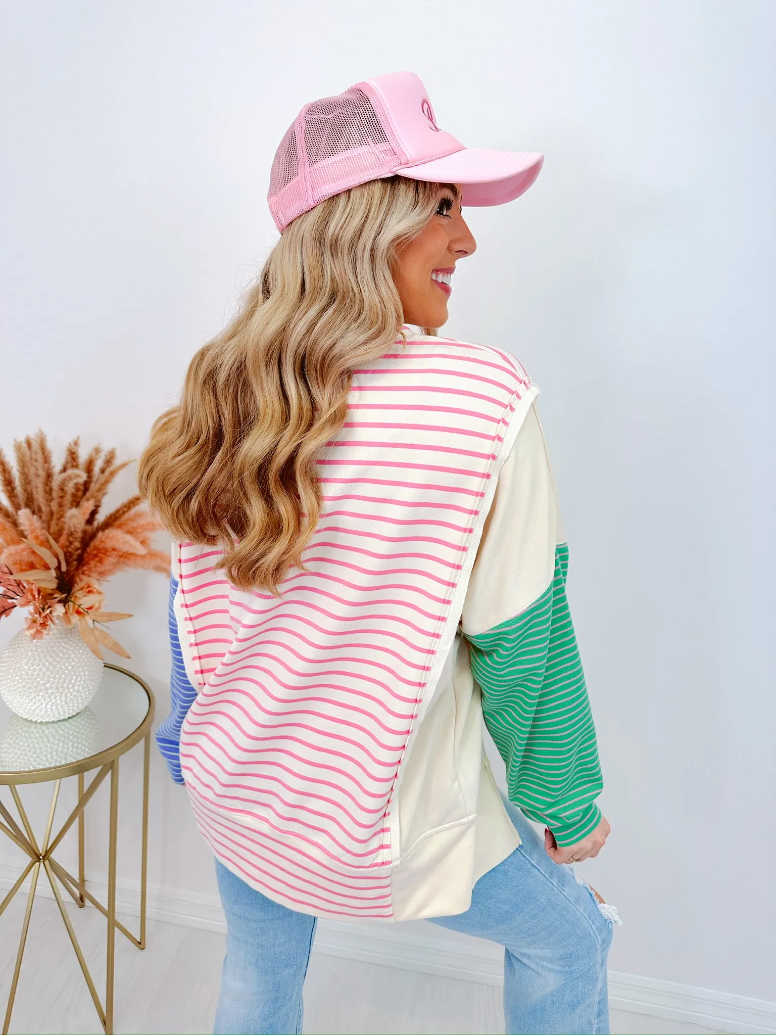Simon Striped Colorblock Top