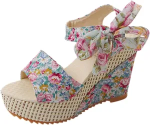 Wedge Sandal for Women Ankle Strap Flatform Arch Support Fish Mouth Toe Shoes Platform Espadrilles Waterproof Open