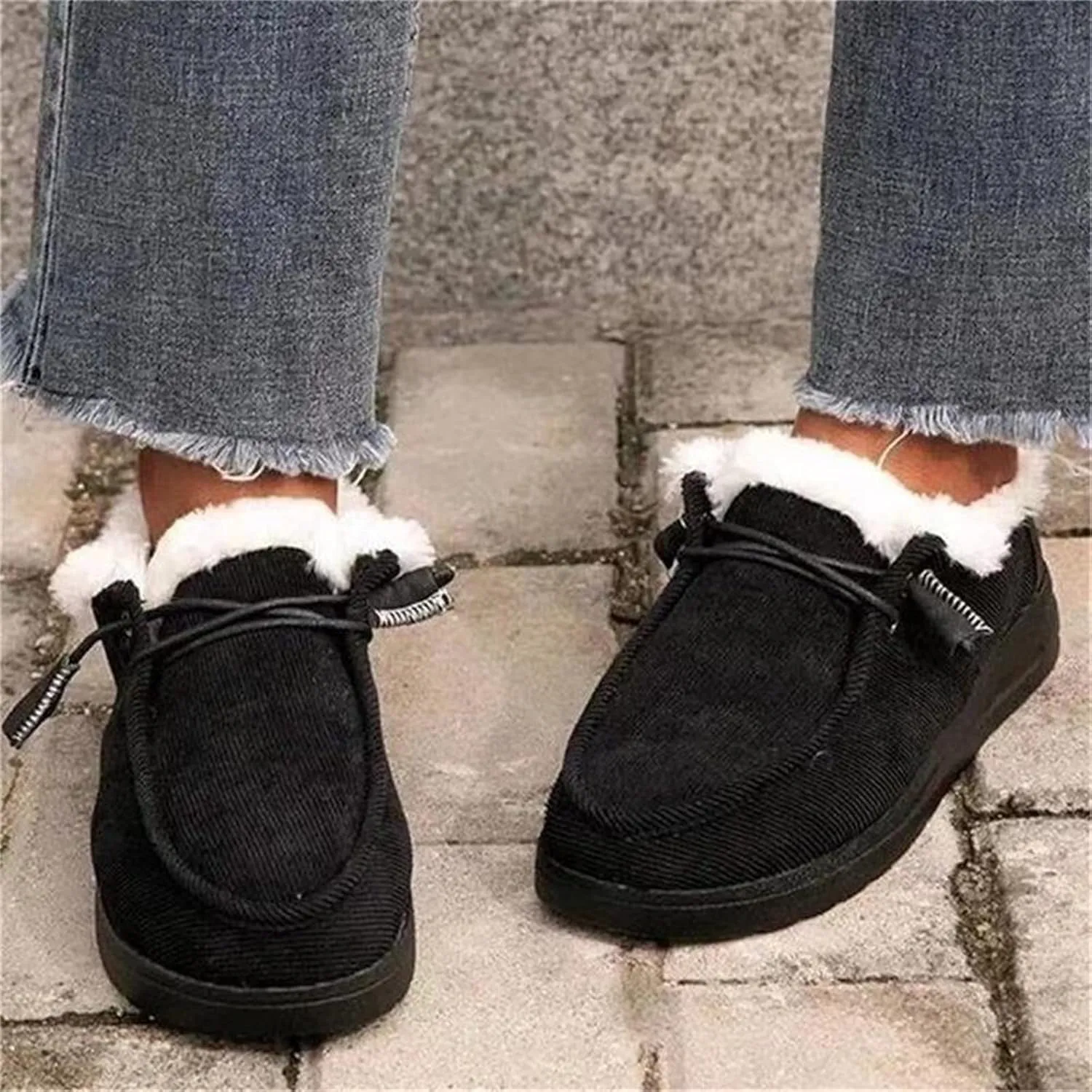 Winter Dress Boots For Women 2024 Warm Snow Fuzzy Ankle Booties Cute Silp On Comfortable Casual Fashion Loafers Shoes