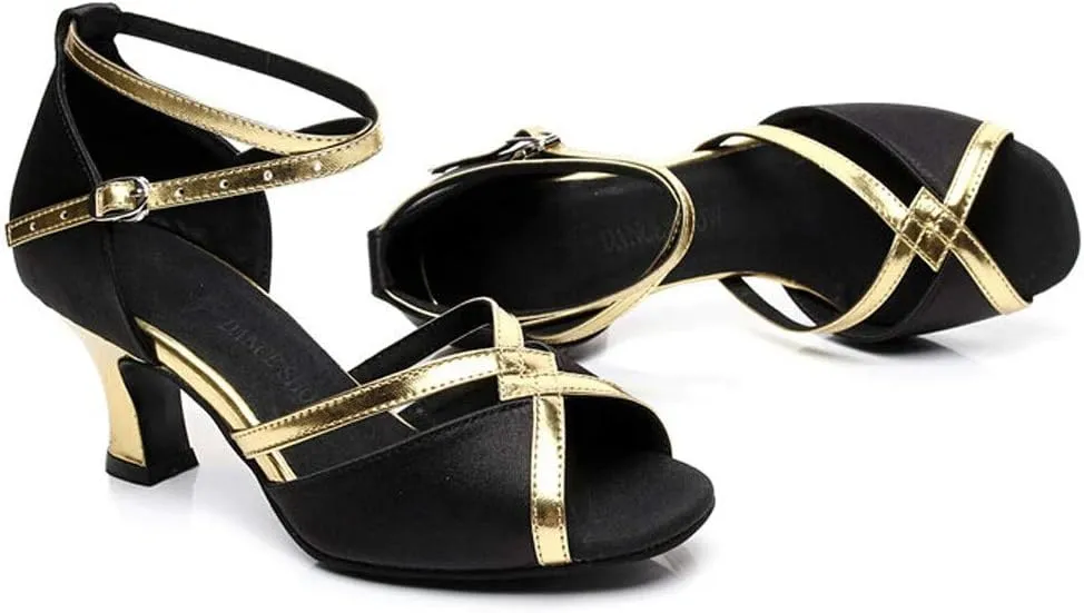 Women's Prom Ballroom Latin Dance Shoes Square Dance Shoes Low Heel Dress Sandal