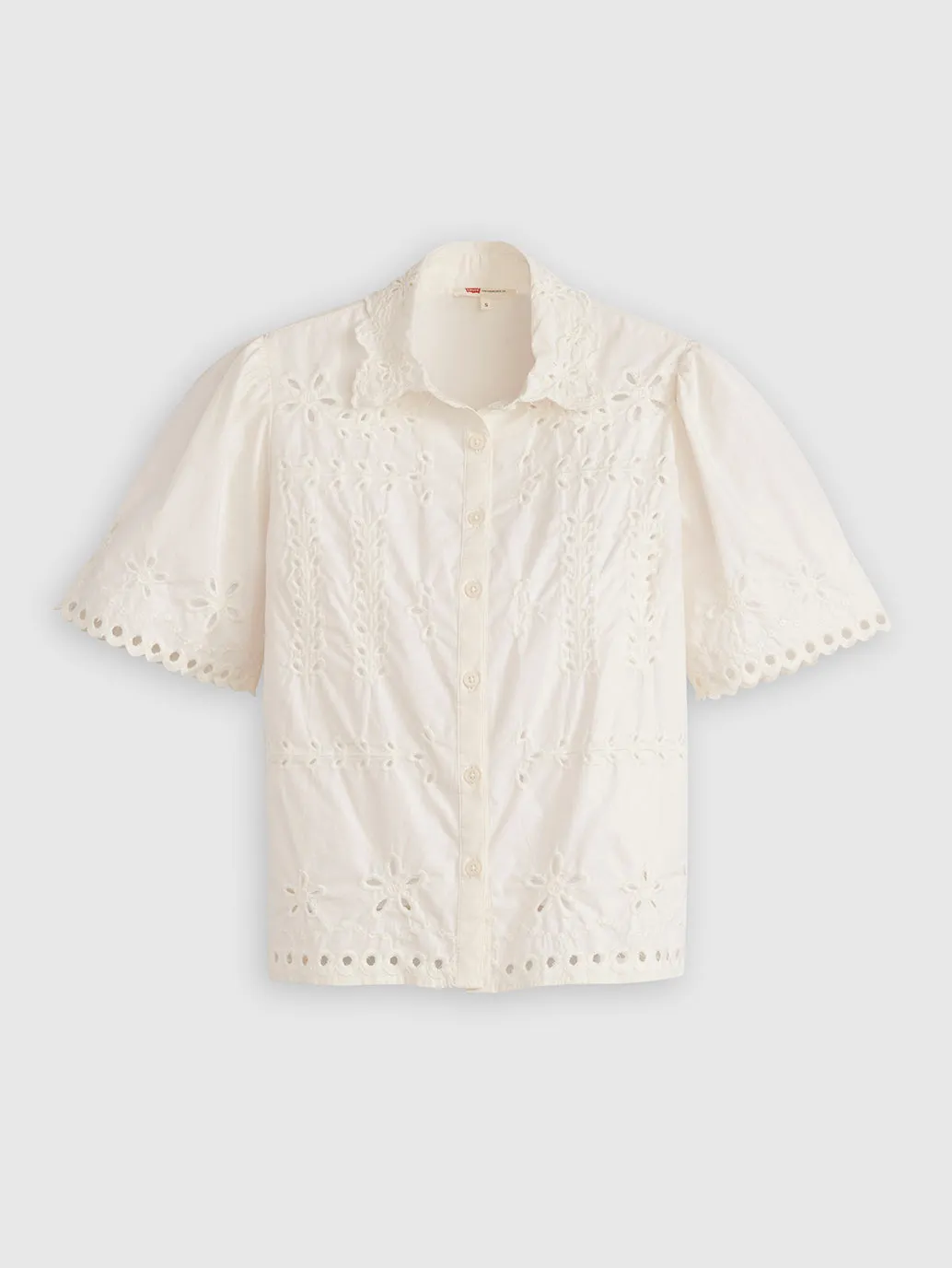 Women's Schiffli Spread Collar Shirt